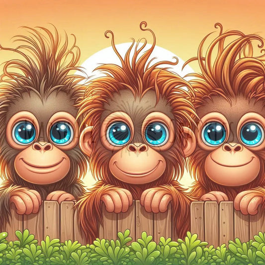 Over the Fence - Orangutan’s © 40x40 (print to order)