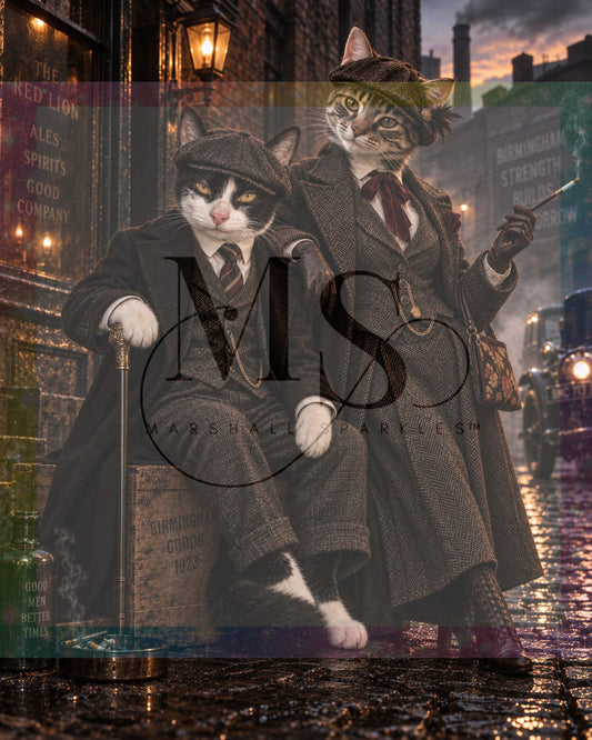 The Purrfect Peaky Blinders © 60x75 by Nat Art Creations