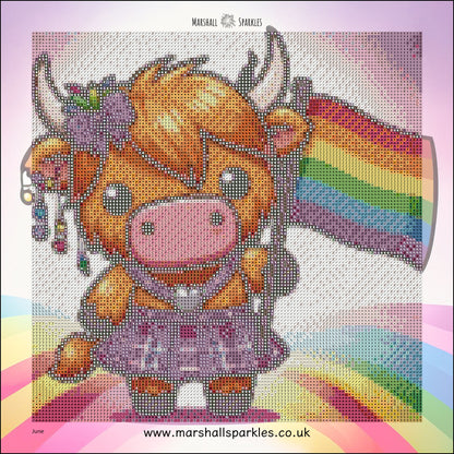 12 Months of Highland Cows © 30x30 free birthday canvas