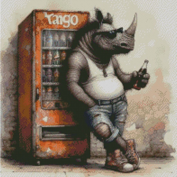 Rust & Fur - Rhino © 50x50 (print to order)