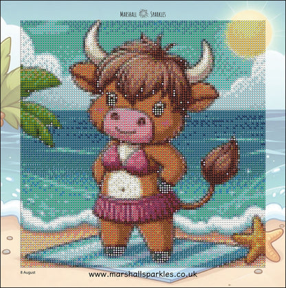 12 Months of Highland Cows © 30x30 free birthday canvas