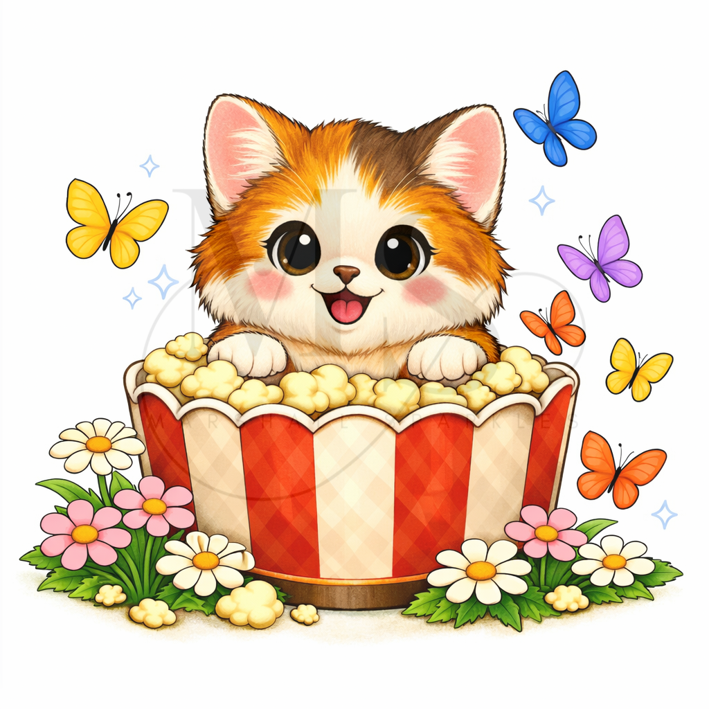 12 Months of Animal Popcorn © 30x30 (12 canvas + free birthday canvas)