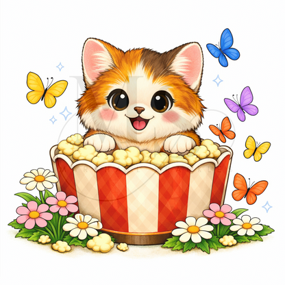 12 Months of Animal Popcorn © 30x30 (12 canvas + free birthday canvas)