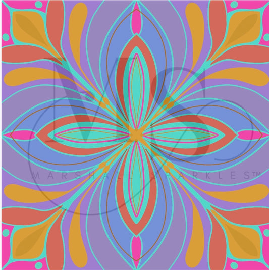 Summer Mandala (HAND DRAWN) © 40x40 by Rachel Diamond