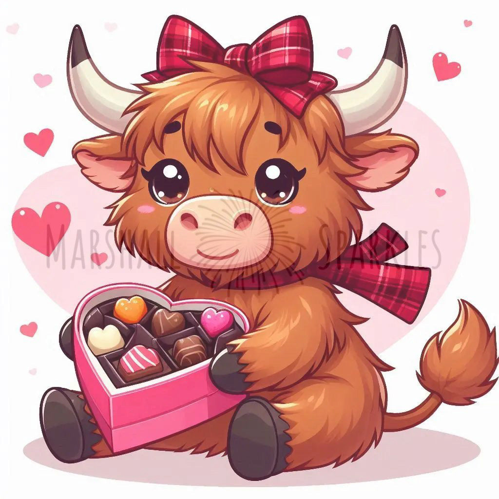 12 Months of Highland Cows © 30x30 free birthday canvas