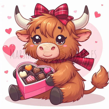 12 Months of Highland Cows © 30x30 free birthday canvas