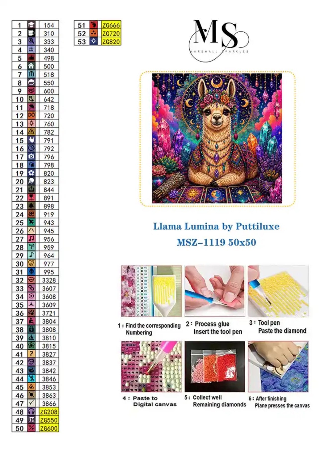 Llama Lumina © 50x50 by Puttiluxe