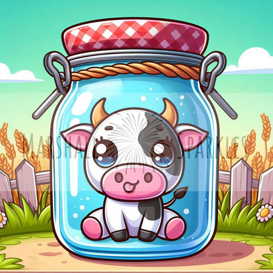Jar of Farts - Cow 40x40 - (print to order)