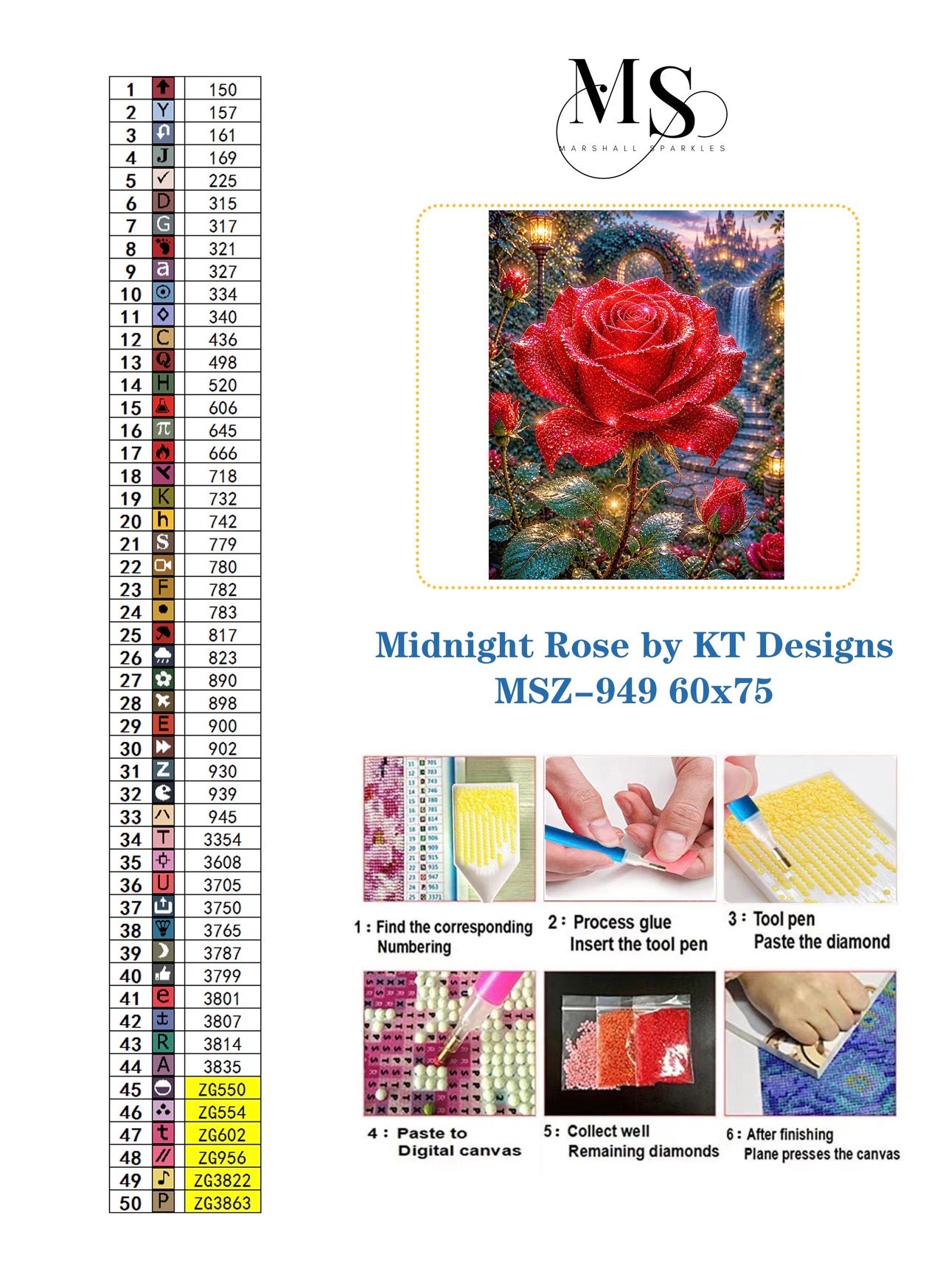 Midnight Rose © 60x75 by KT Designs