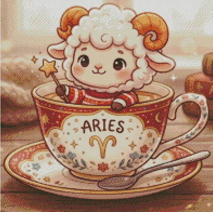 The Teacup Zodiac - Aries © 50x50 by RG Designs
