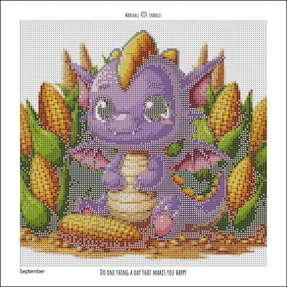 12 Months of Dragons ( 13 canvas, Free Birthday Dragon) © 30x30