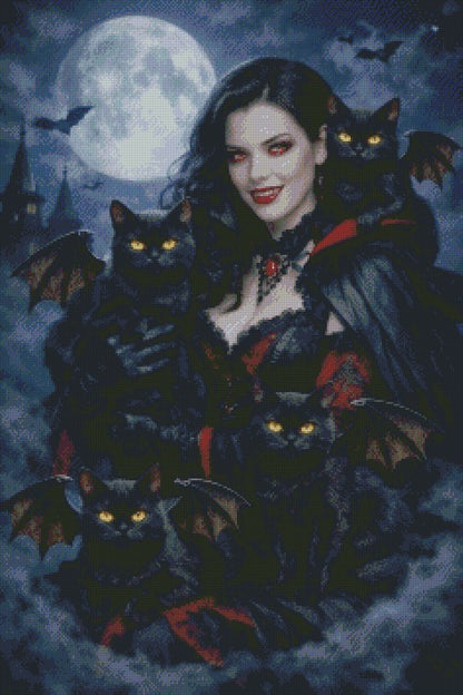 The Vampire Queen & Her Midnight Guardians © 60x90 by Tally @ NAT Art Creations