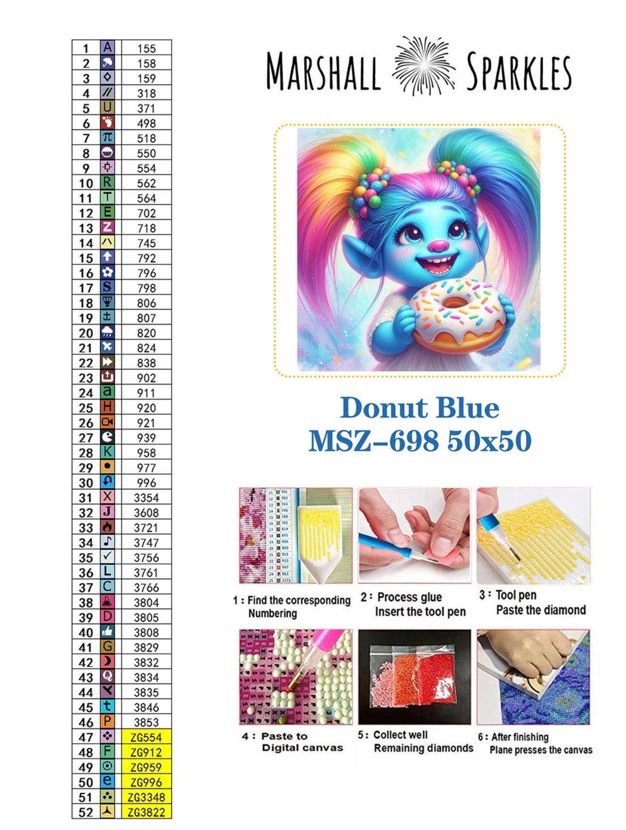 Donut Blue © 50x50 Square Fairy Drill