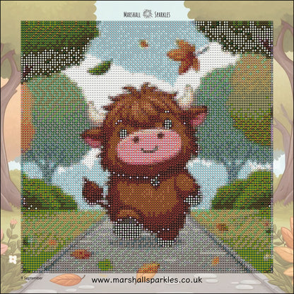 12 Months of Highland Cows © 30x30 free birthday canvas