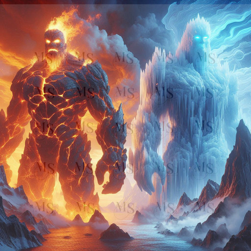 Fire & Ice Warrior Beast Battle © 60x60