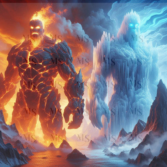 Fire & Ice Warrior Beast Battle © 60x60