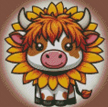 12 Months of Highland Cows © 30x30 free birthday canvas
