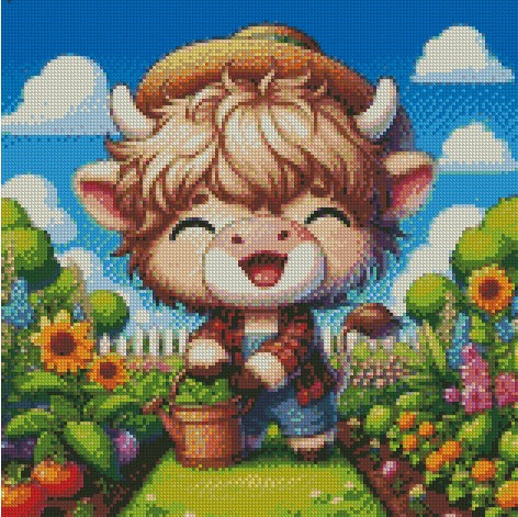 June Highland Farmer © 40x40 square fairy