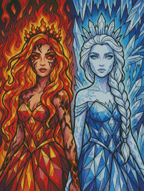 Fire Queen Vs Ice Queen 2 © 60x80