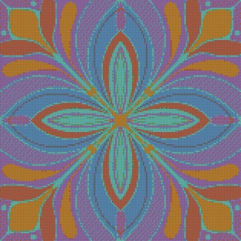 Summer Mandala (HAND DRAWN) © 40x40 by Rachel Diamond