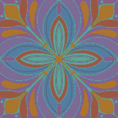 Summer Mandala (HAND DRAWN) © 40x40 by Rachel Diamond