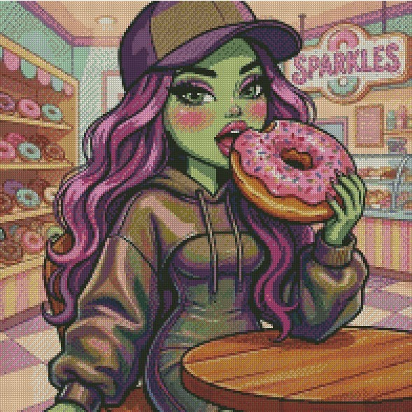 Sparkles Donut Cafe © 50x50 round fairy drill