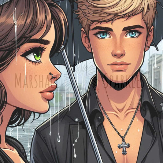 Love in the Rain © 50x50 by Katie Mayo-Jackson (PTO)