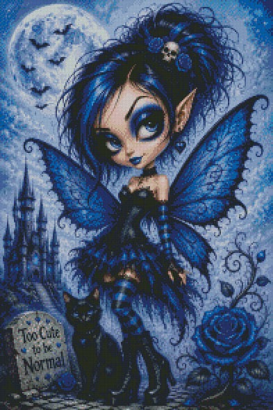 Blue Gothic Fairy © 50x75 by NAT Art Creation