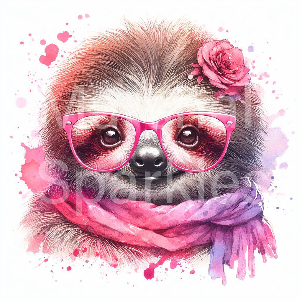 Sloth Splash Glasses © 40x40 (print to order)