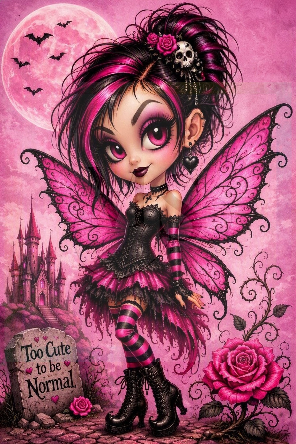 Pink Gothic Fairy © 50x75 by NAT Art Creations