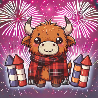 12 Months of Highland Cows © 30x30 free birthday canvas