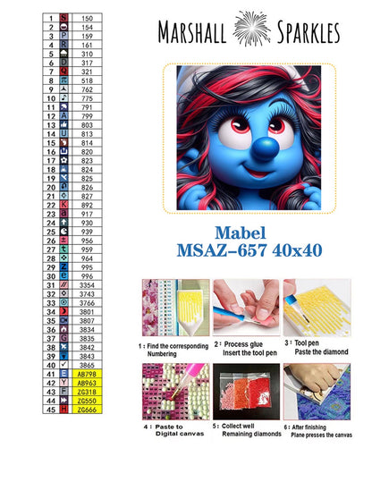 Mabel © 40x40 includes Fairy & AB drills (print to order)