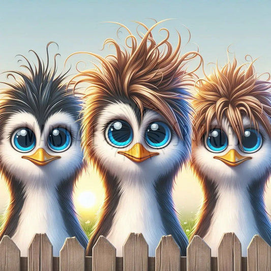 Over the Fence - Penguin © 40x40 (print to order)