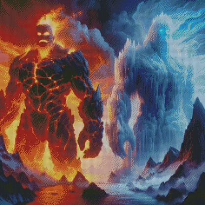 Fire & Ice Warrior Beast Battle © 60x60