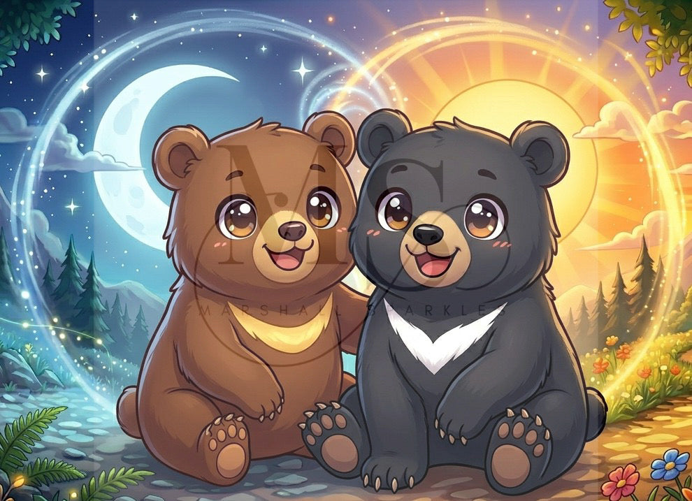 Sun & Moon Bears © 60x45 by RG Designs