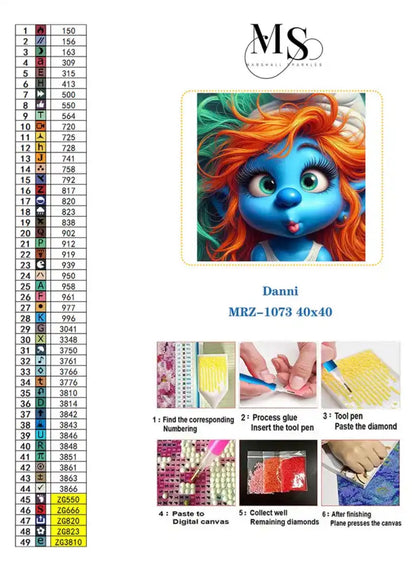 Danni © 40x40 includes Fairy & AB drills