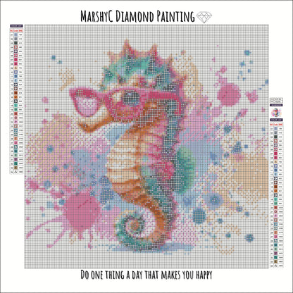 Seahorse Splash Glasses © 40x40 (print to order)