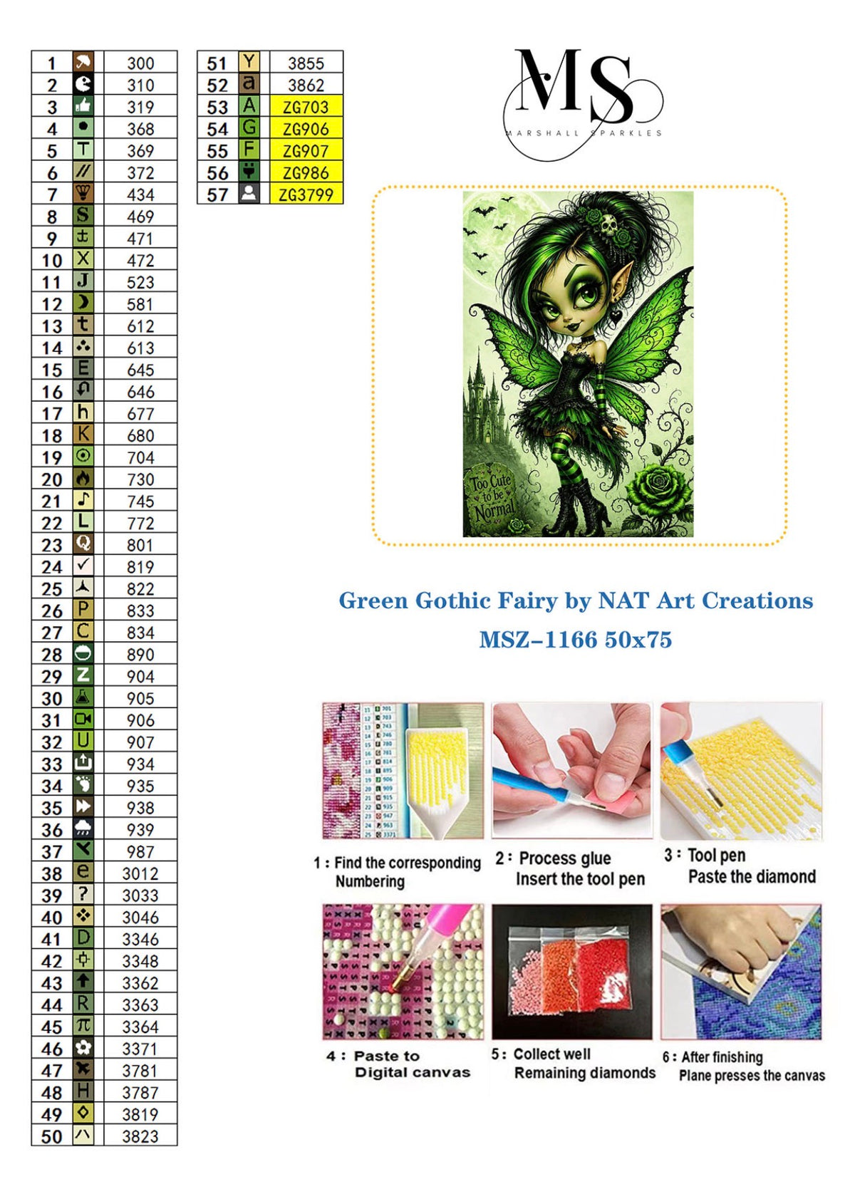 Green Gothic Fairy © 50x75 by NAT Art Creations