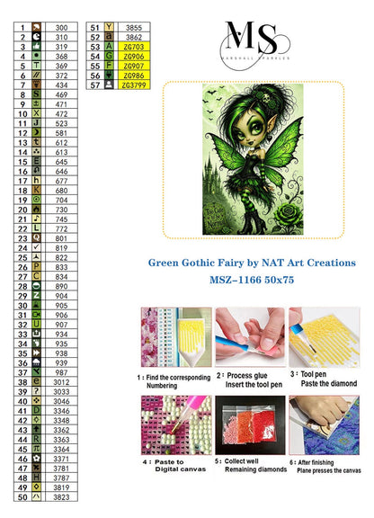 Green Gothic Fairy © 50x75 by NAT Art Creations