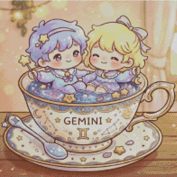 The Teacup Zodiac - Gemini © 50x50 by RG Designs