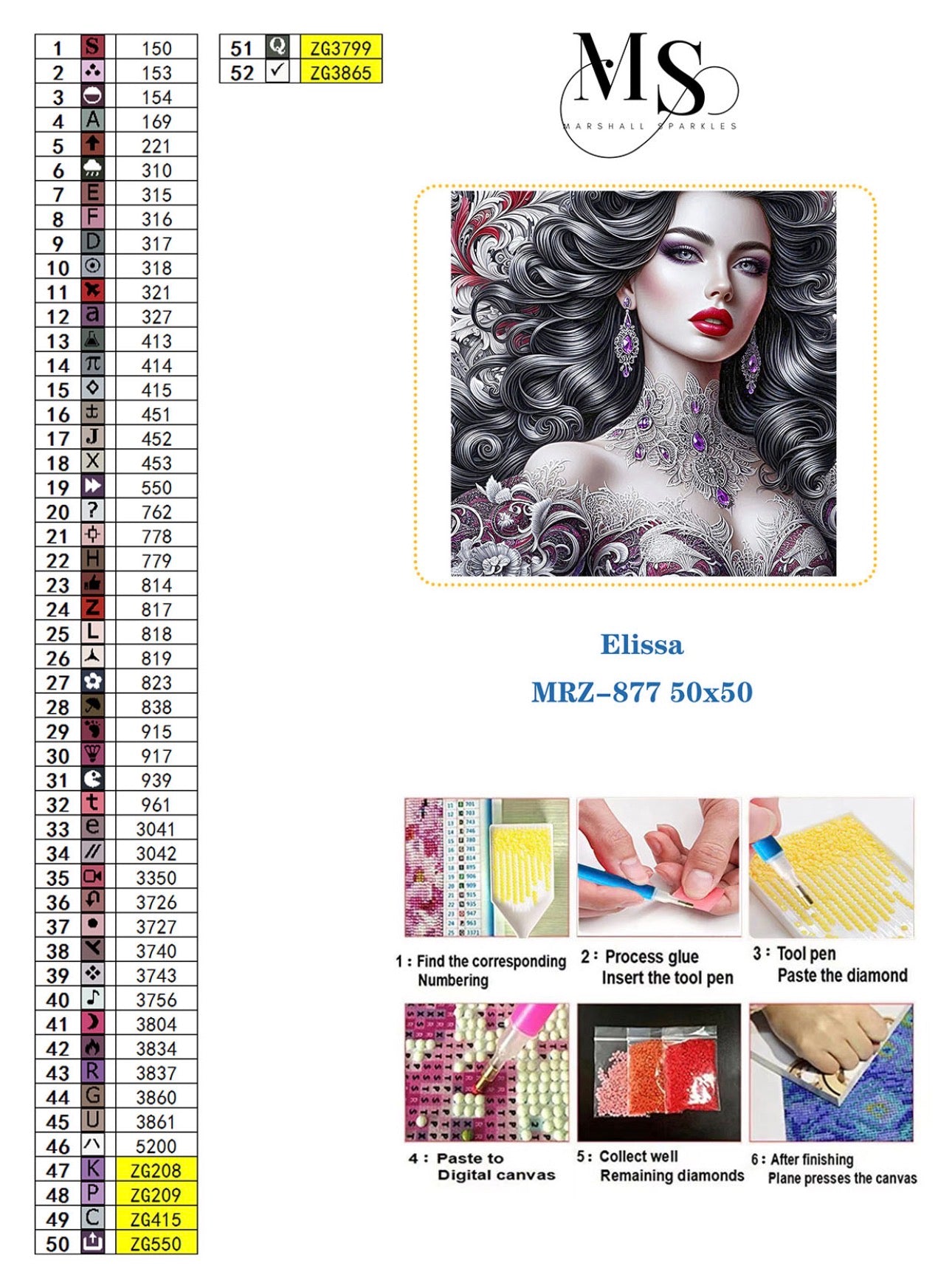 Elissa © 50x50 Round Sparkle Drill