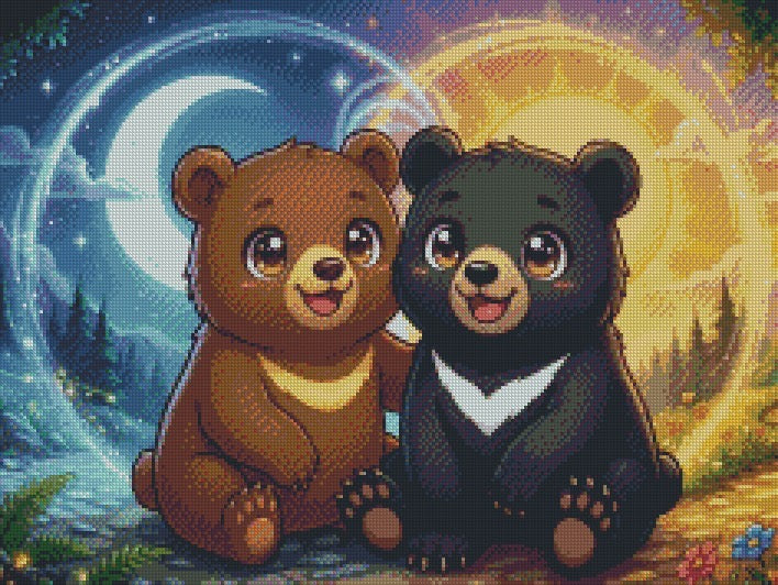 Sun & Moon Bears © 60x45 by RG Designs