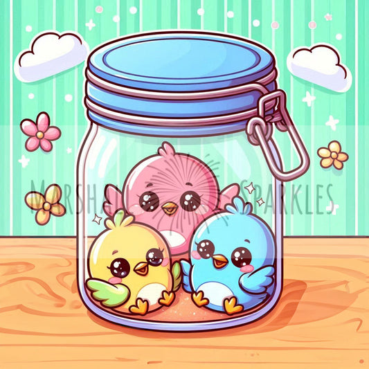 Jar of Farts - Bird 40x40 - (print to order)