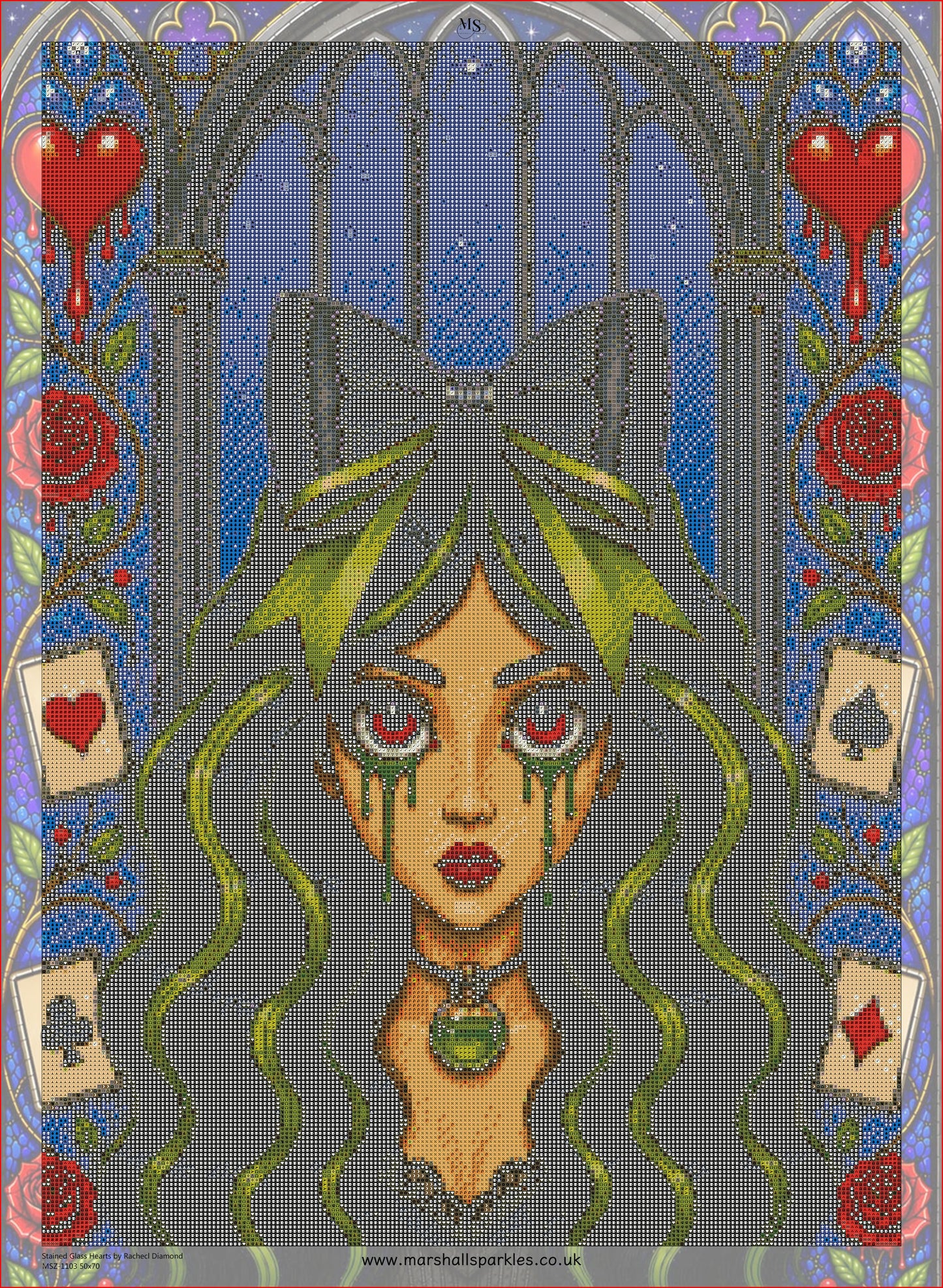 Stained Glass Hearts © 50x70 by Rachel Diamond