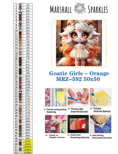 Goatie Girls - Orange © 50x50  (print to order)