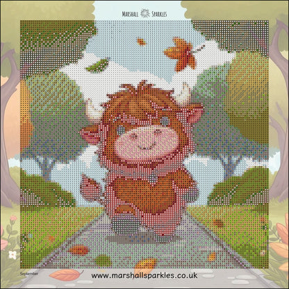 12 Months of Highland Cows © 30x30 free birthday canvas