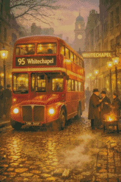 The Bus That Never Sleeps © 50x75 by NAT Art Creations