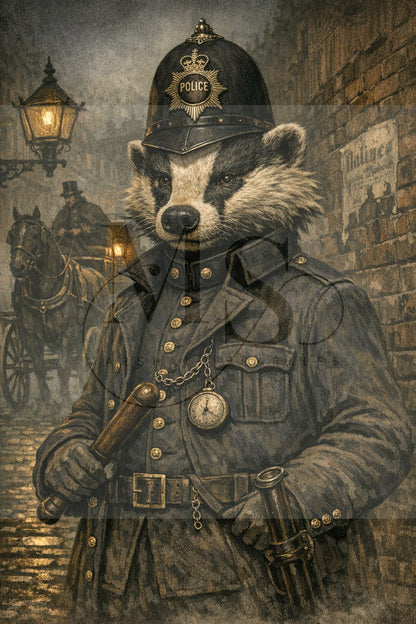 Badge-er by Name, Bobby by Nature © 50x75 by NAT Art Creations