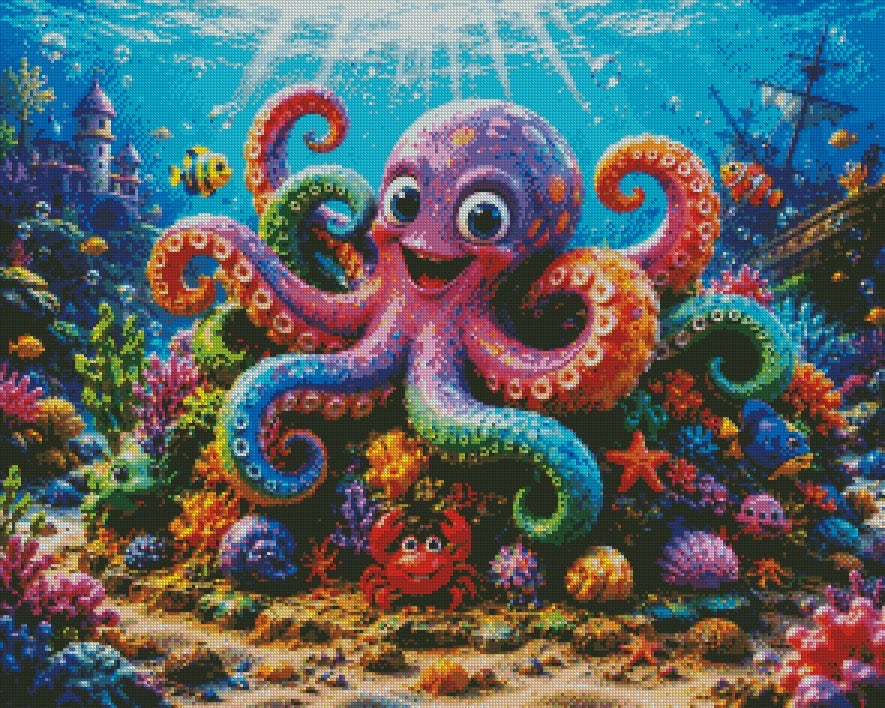 Rainbow Reef Octopus © 75x60 by CrazyLoneWolf