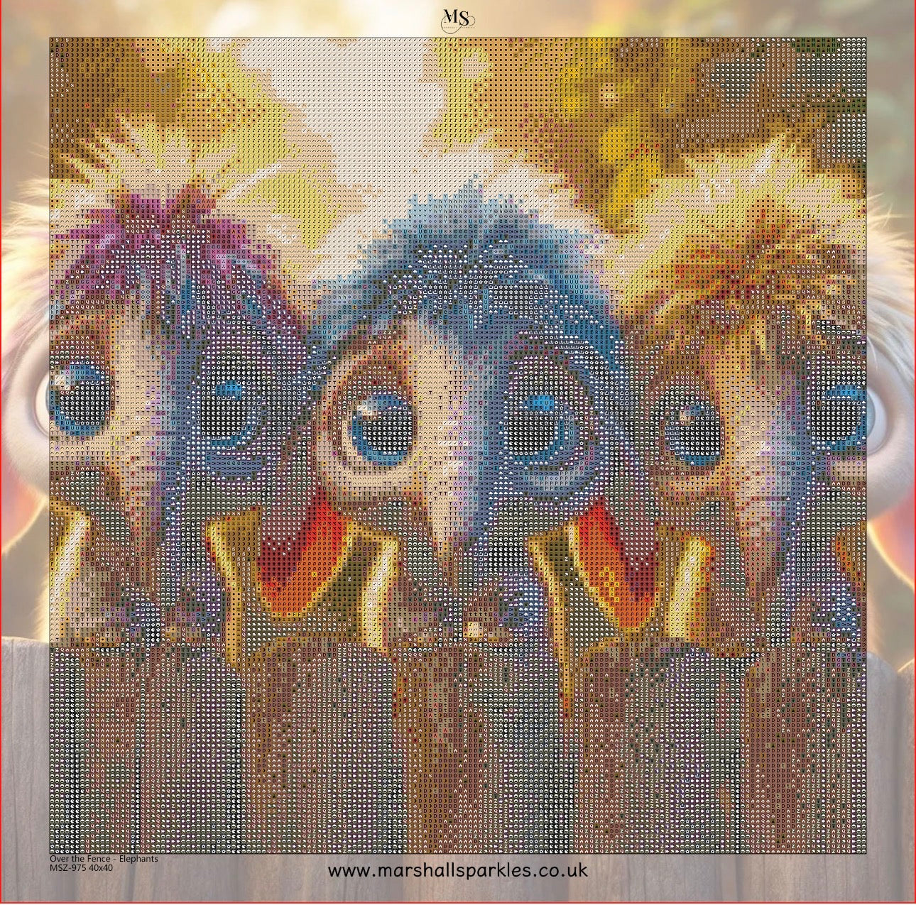 Over the Fence - Elephants © 40x40